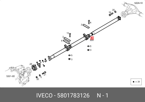 3pc PROPSHAFT IVECO DAILY  OE: 5802744844  5801783126